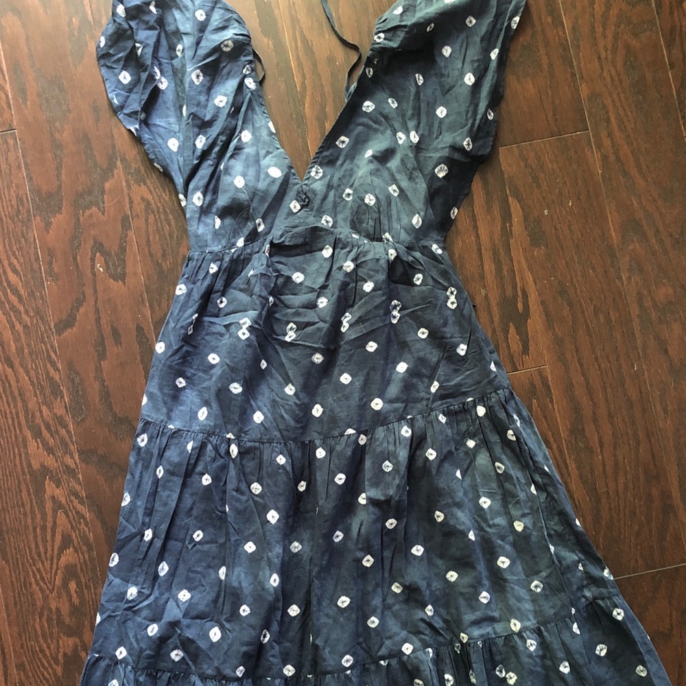 Madewell Women's Blue Printed Tiered Summer Dress